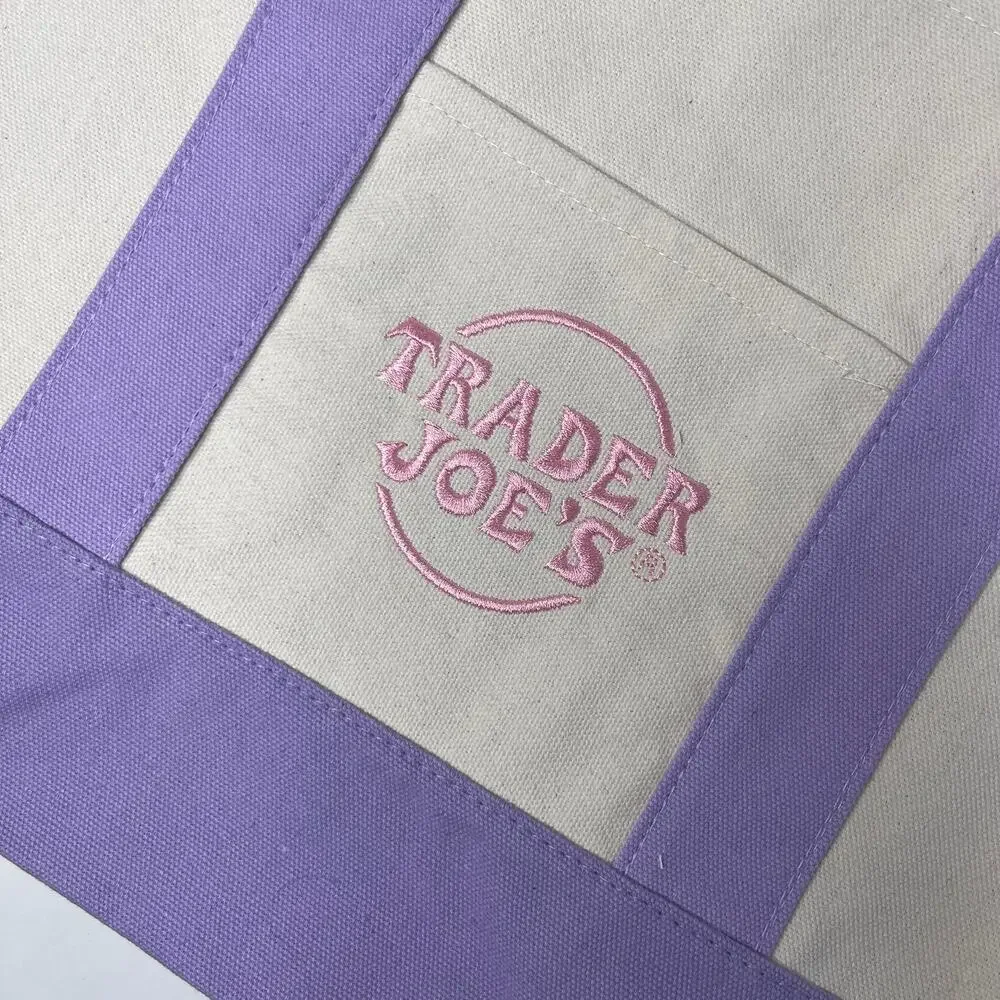 Set of 4! — Trader Joe’s Canvas Tote Bags — Large Size NAVY BLUE + Mini PASTELS!